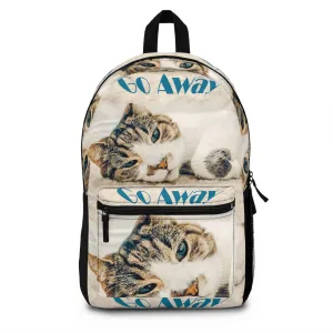 Cat with Blue Eyes says Go Away Backpack