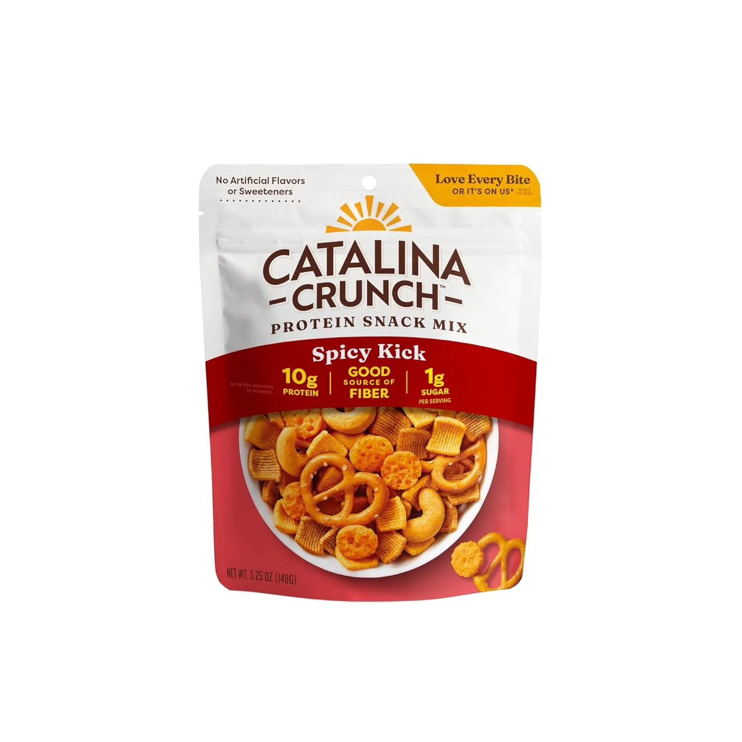 Catalina Crunch Protein Snack Mix with Cheese Crisps | 10g Protein, 1g Sugar per Serving | Good Source of Fiber, Keto, Gluten Free | Spicy Kick, 5.25 Ounce Bag (Pack of 5) - Packaging May Vary