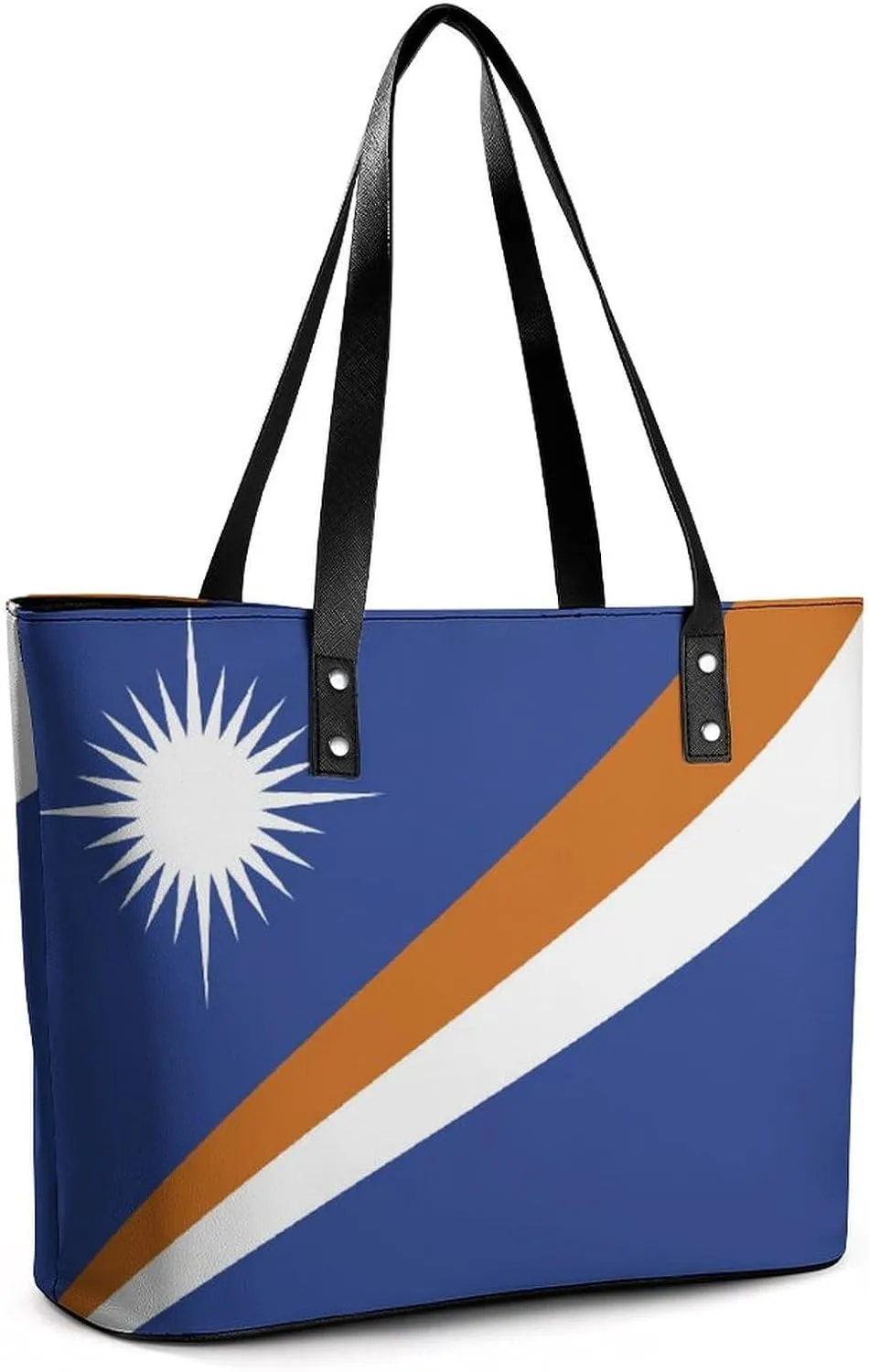 Chic Marshall Lslands Flag Shoulder Bag for Women Large Capacity Leather Tote Perfect for Travel