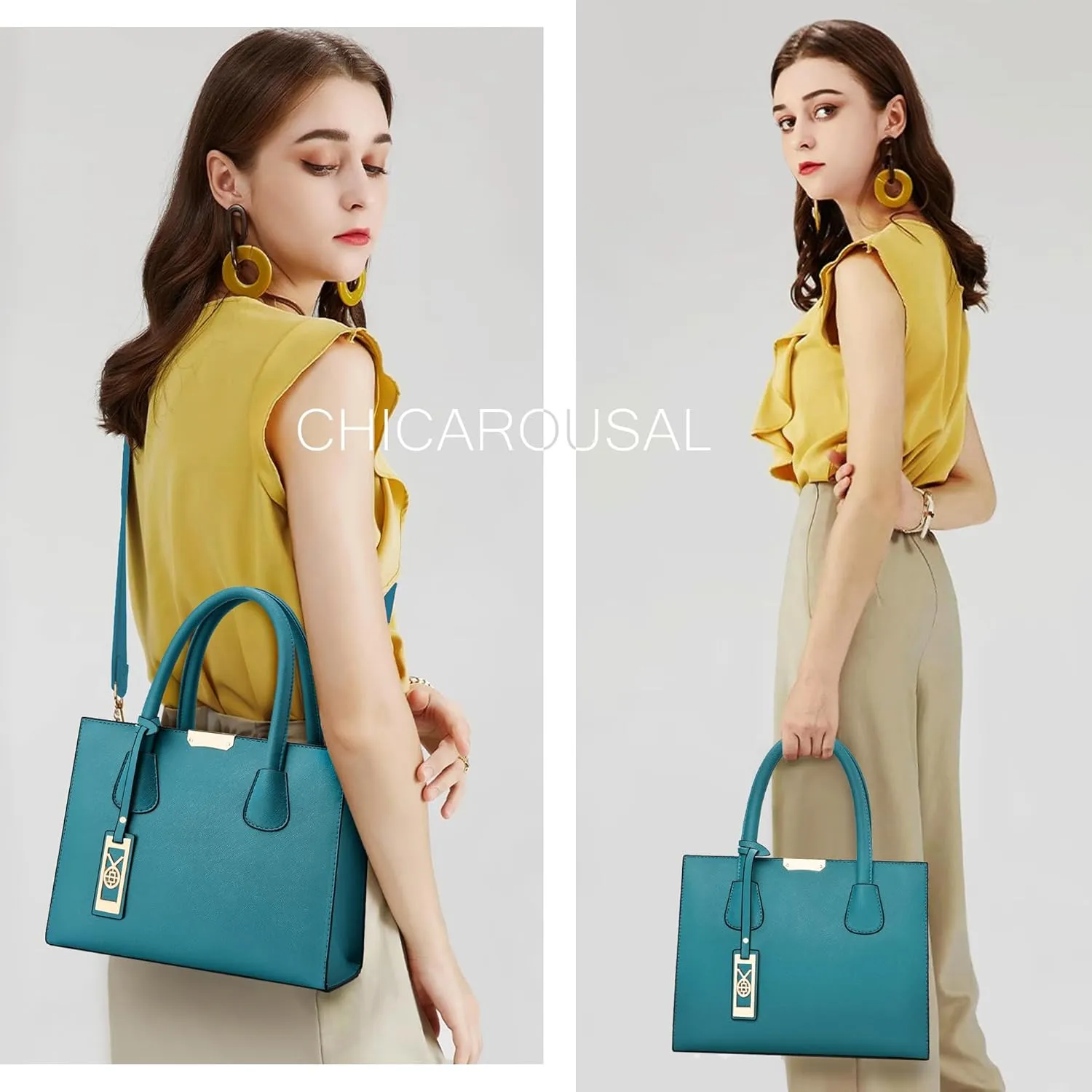 CHICAROUSAL Crossbody Purses and Handbags for Women PU Leather Tote Shoulder Bags Top Handle Satchel