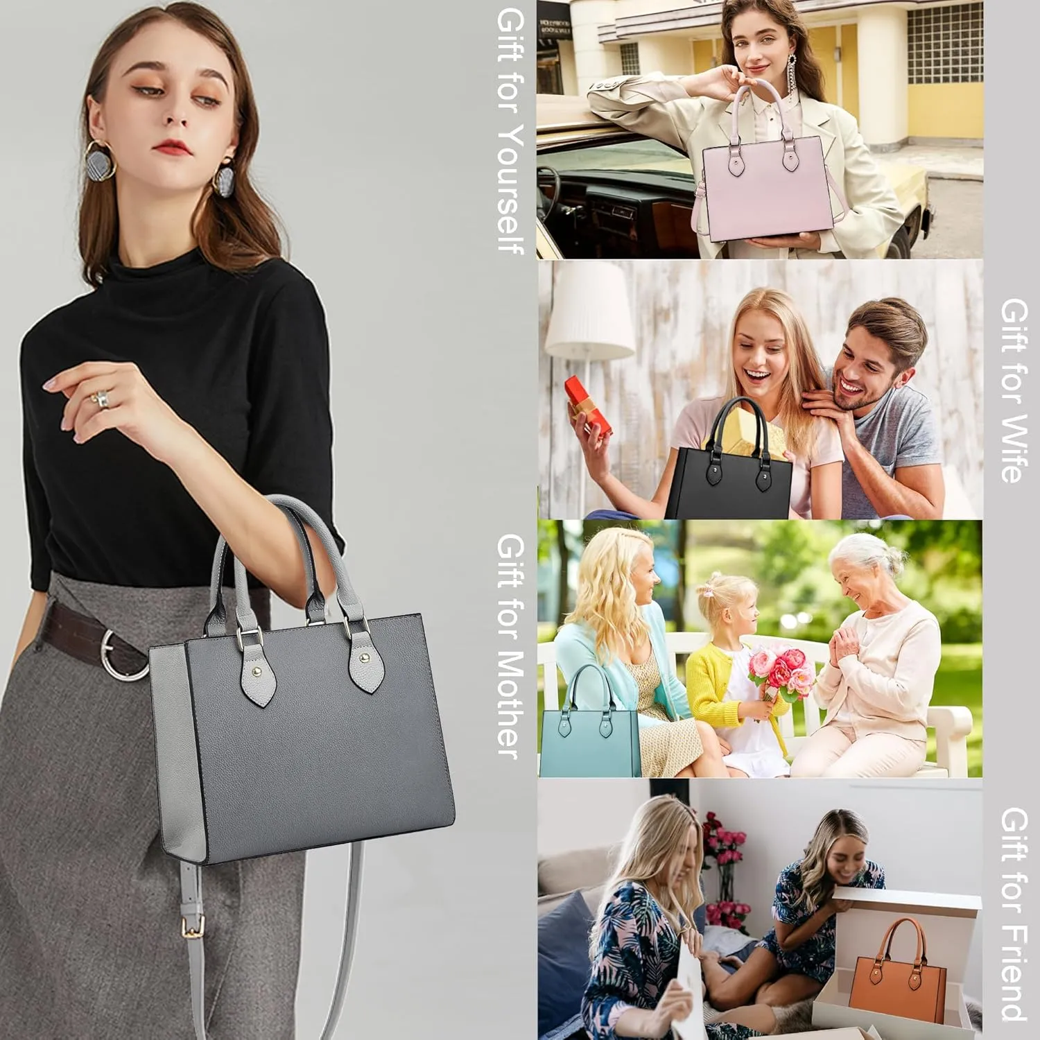 CHICAROUSAL Crossbody Purses and Handbags for Women PU Leather Tote Top Handle Satchel Shoulder Bags