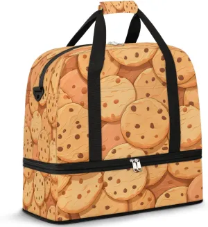 Chocolate Chip Cookies Travel Duffel Bag, Travel Essentials, Gym Bag for Women, Weekender Overnight Bag With Shoes Compartment, Carry On Bags for Airplanes