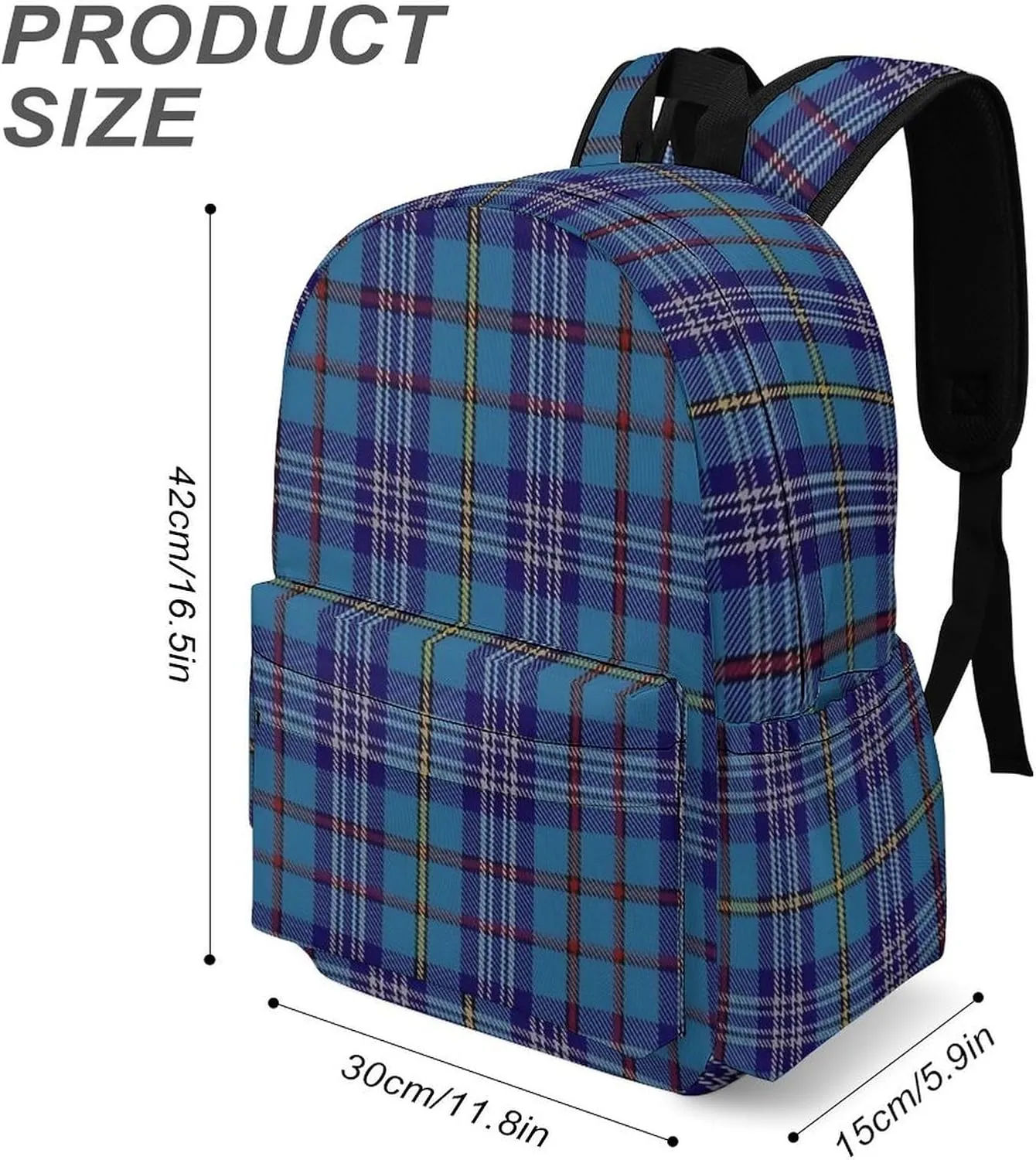 Citadel Military Academy Tartan Casual Lightweight Large Capacity Travel Backpack Unisex