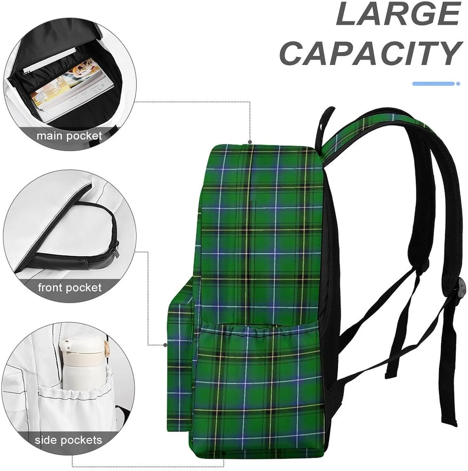 Clan Henderson Tartan Casual Lightweight Large Capacity Travel Backpack Unisex