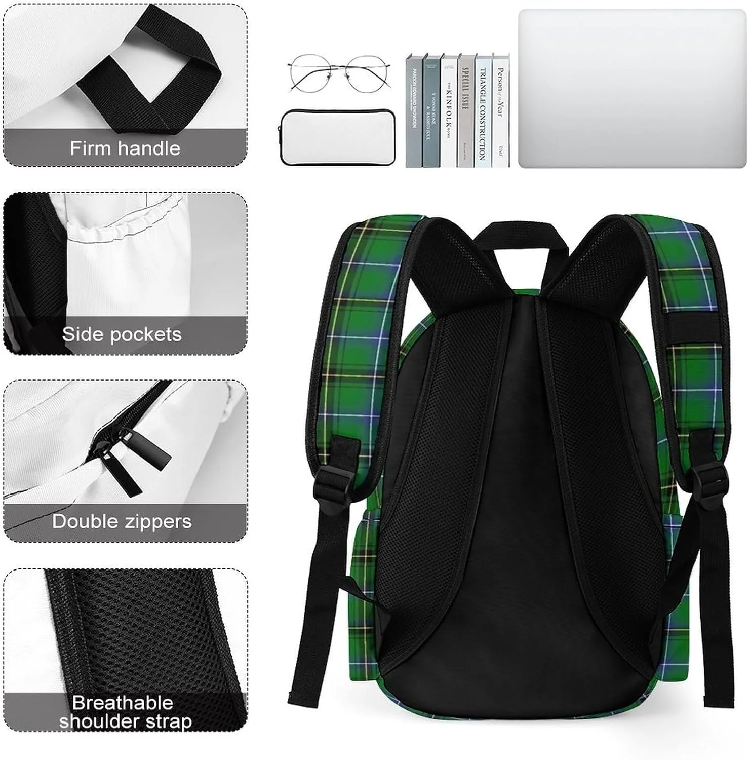 Clan Henderson Tartan Casual Lightweight Large Capacity Travel Backpack Unisex