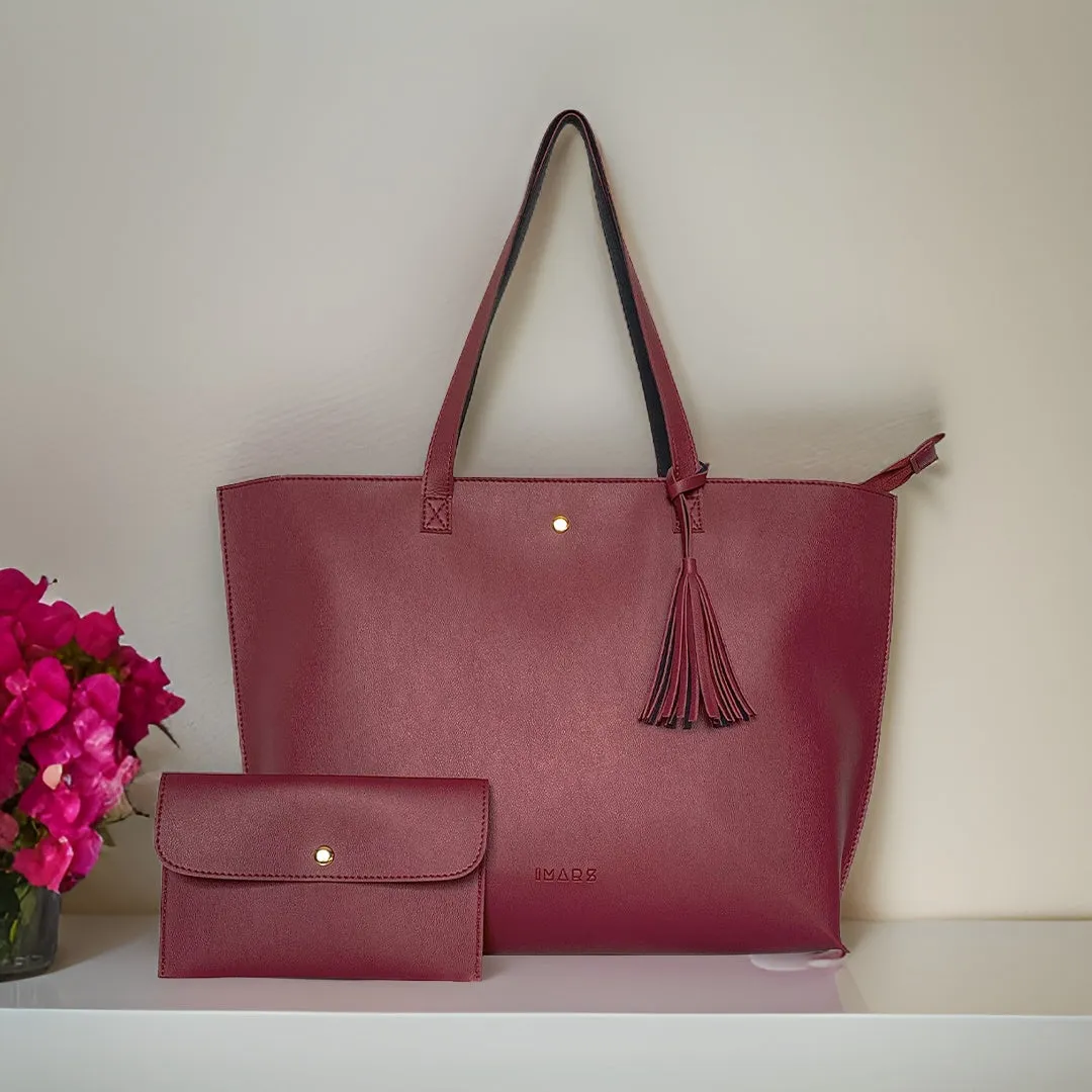 Classic Maroon Tote Bag For Women & Girls