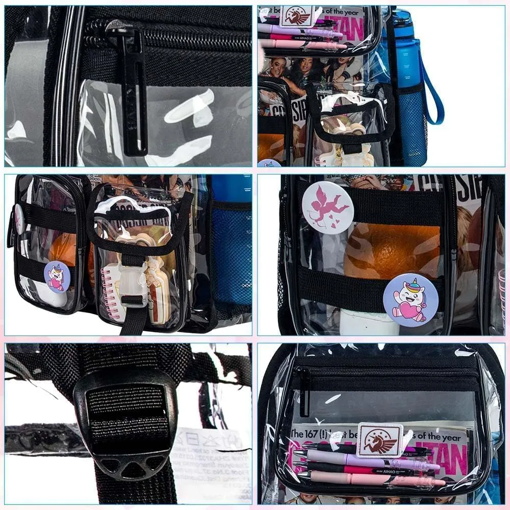 Clear Backpack, Transparent Bookbag Heavy Duty See Through Backpacks