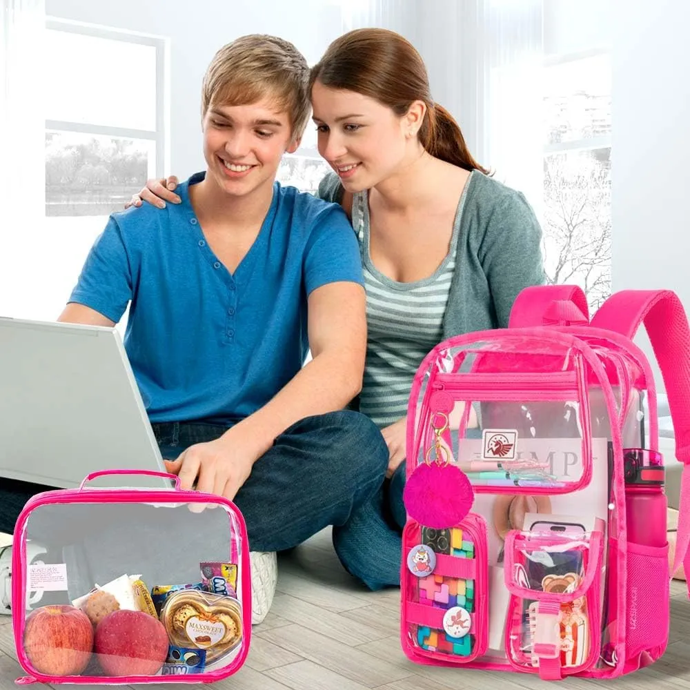 Clear Backpack, Transparent Bookbag Heavy Duty See Through Backpacks