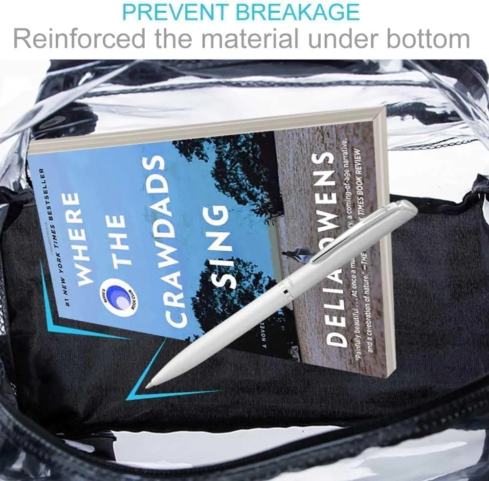 Clear Backpack, Transparent Bookbag Heavy Duty See Through Backpacks