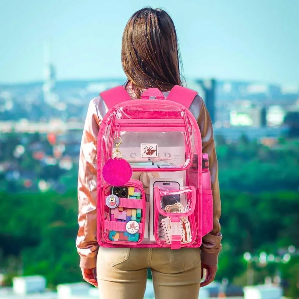 Clear Backpack, Transparent Bookbag Heavy Duty See Through Backpacks