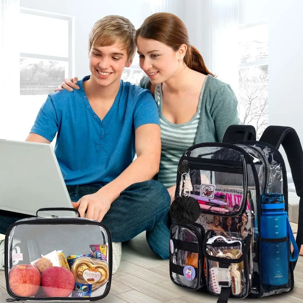 Clear Backpack, Transparent Bookbag Heavy Duty See Through Backpacks