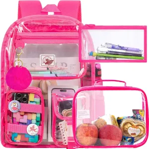 Clear Backpack, Transparent Bookbag Heavy Duty See Through Backpacks