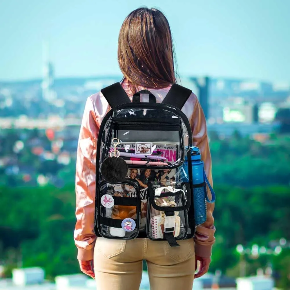 Clear Backpack, Transparent Bookbag Heavy Duty See Through Backpacks