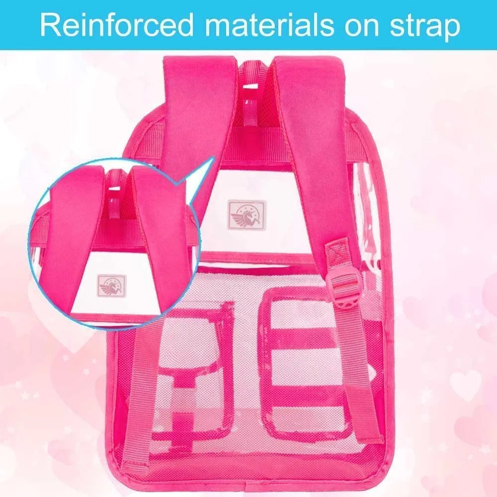 Clear Backpack, Transparent Bookbag Heavy Duty See Through Backpacks