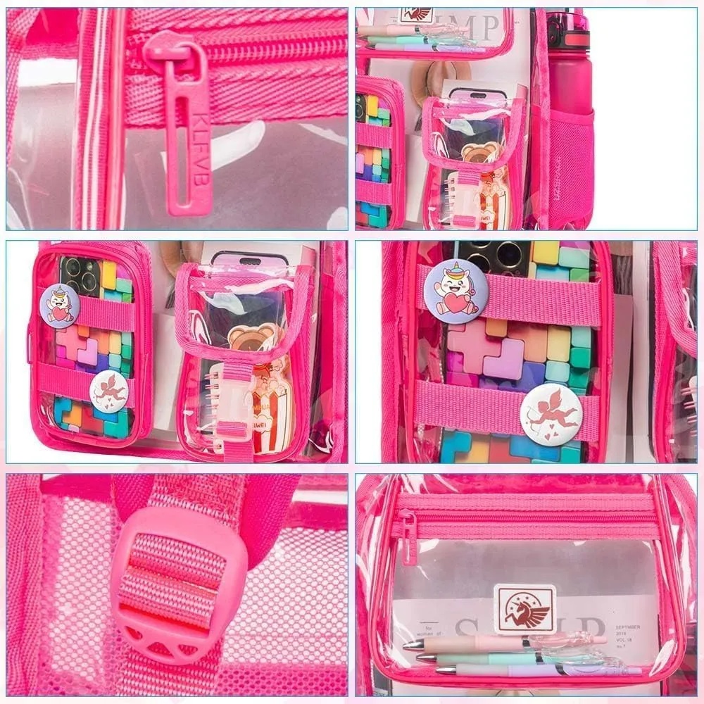 Clear Backpack, Transparent Bookbag Heavy Duty See Through Backpacks