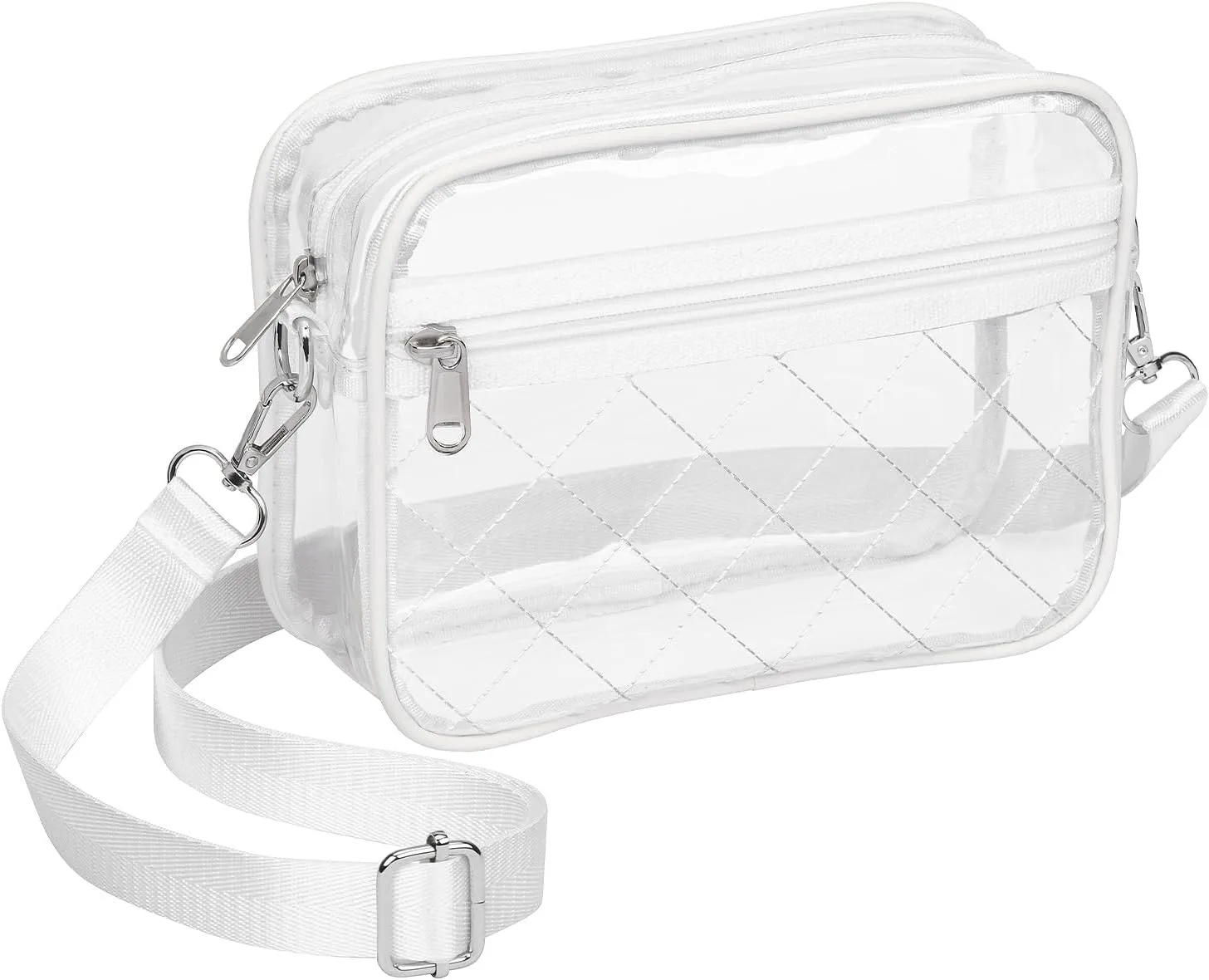 Clear Crossbody Bag Stadium Approved, Small Clear Purse for Women Stadium Crossbody for Events Sports Outfits