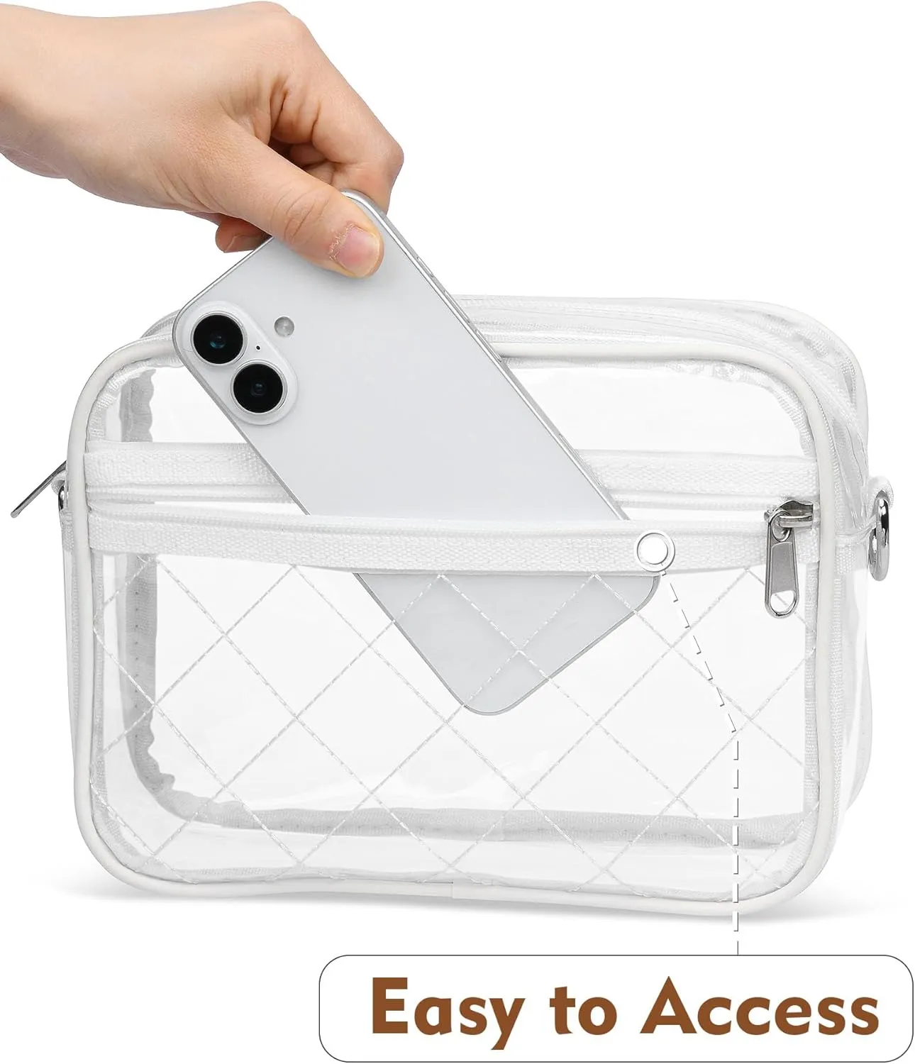 Clear Crossbody Bag Stadium Approved, Small Clear Purse for Women Stadium Crossbody for Events Sports Outfits