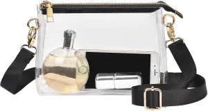 Clear Purse for Women - Stadium Approved Crossbody Bag with Zipper for Events