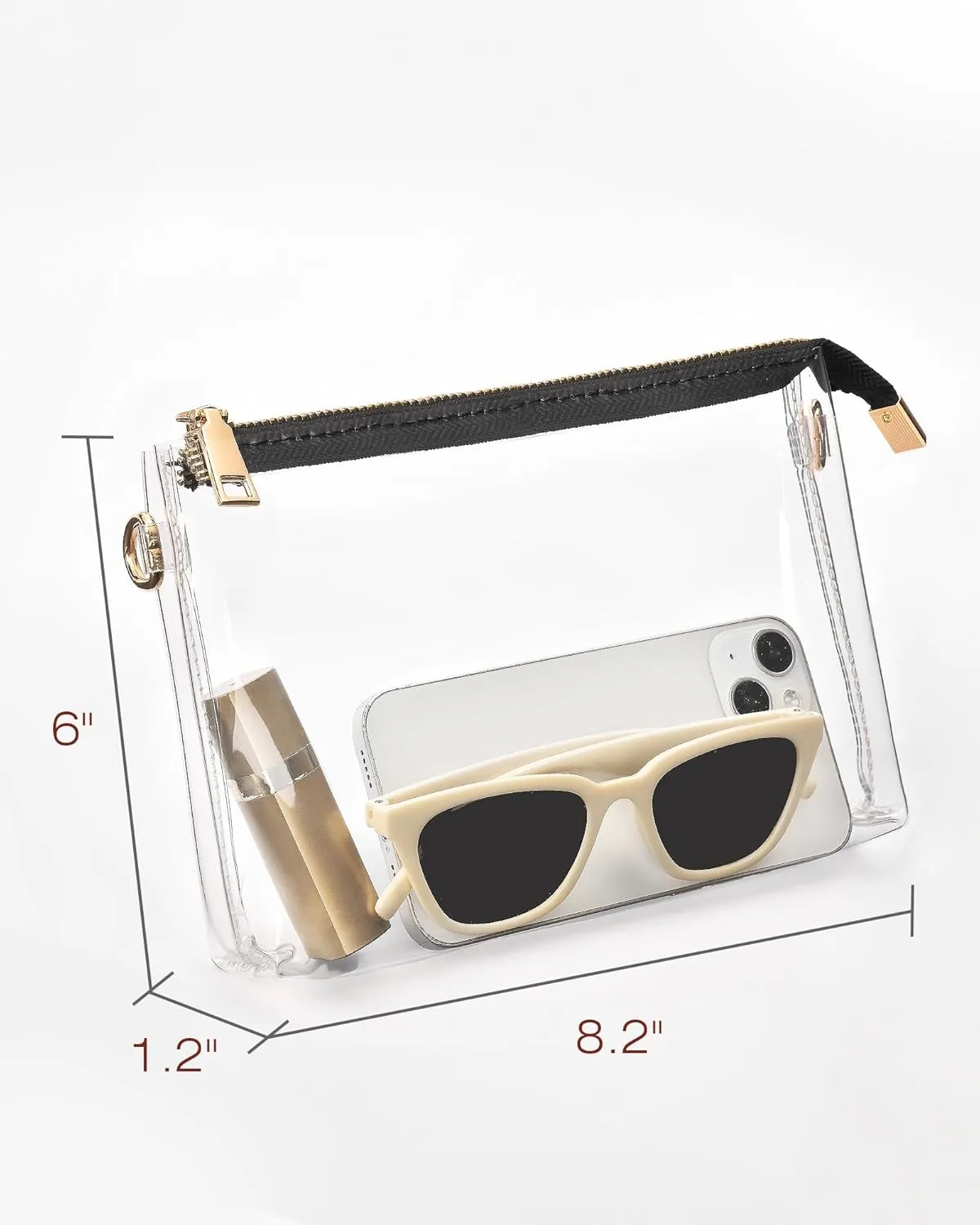Clear Purse for Women - Stadium Approved Crossbody Bag with Zipper for Events