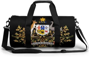 Coat of Arms of Australia Funny Gym Bag Travel Tote Bag Duffel Bag for Men Women Weekender Sports Vacation