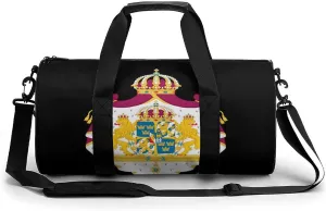 Coat of Arms of Sweden Funny Gym Bag Travel Tote Bag Duffel Bag for Men Women Weekender Sports Vacation