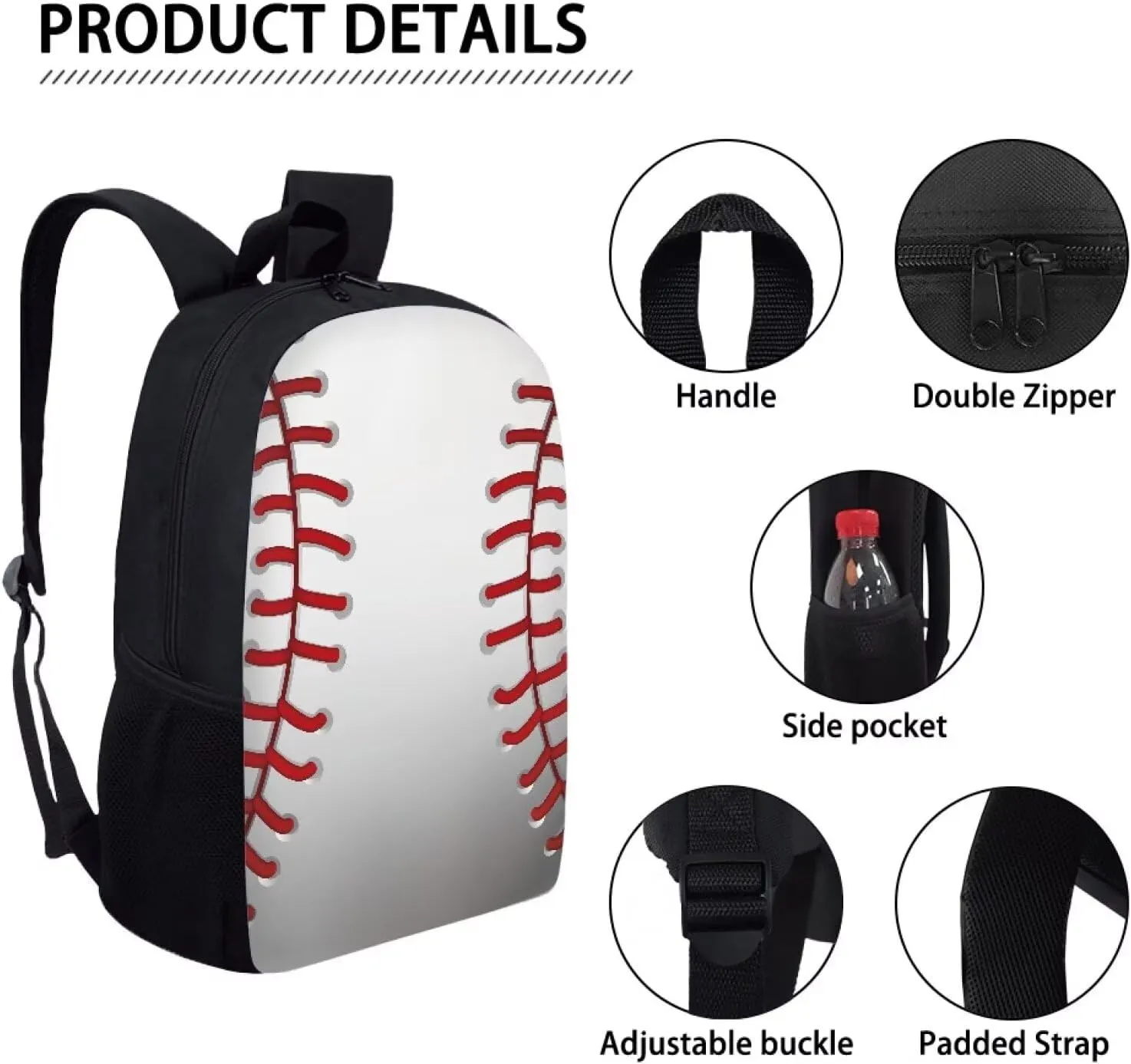 COEQINE Retro Baseball Backpack for Kids Bookbag Laptop Backpacks Multipurpose Daypack for Boys Girls School Men Women Travel Hiking Back to School Gifts