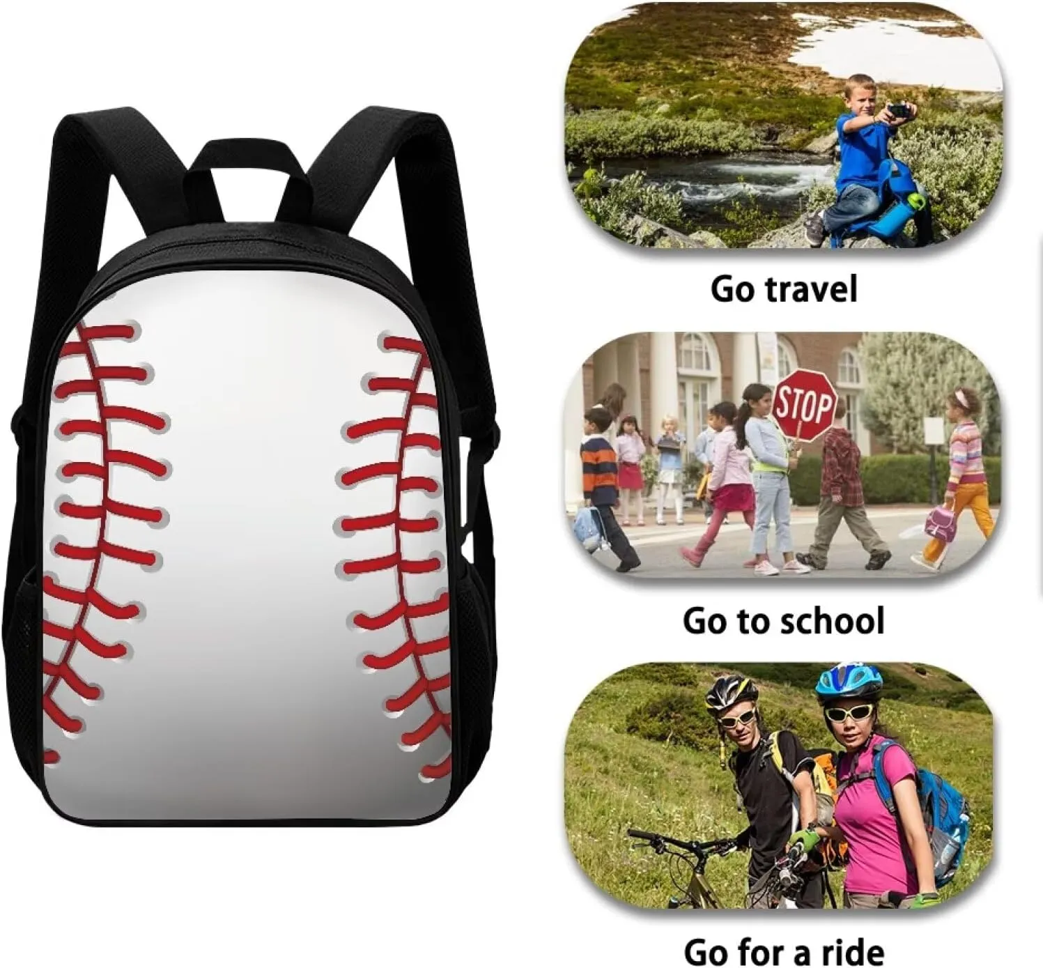 COEQINE Retro Baseball Backpack for Kids Bookbag Laptop Backpacks Multipurpose Daypack for Boys Girls School Men Women Travel Hiking Back to School Gifts