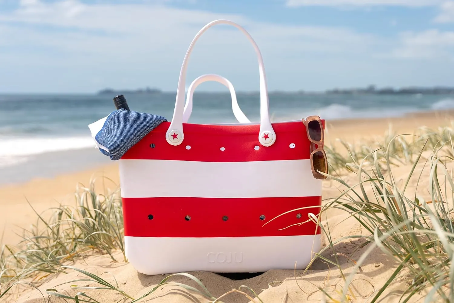 COJU Rubber Tote Bag Waterproof XL Large Tote Bag for Beach Pool Boat Sports Travel Washable Tip Proof Durable
