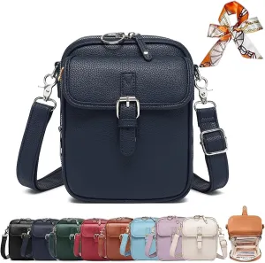 Collaboraten1 Crossbody Leather Bag,2025 New Crossbody Leather Bag with built in wallet, Anti-Theft Retro Design