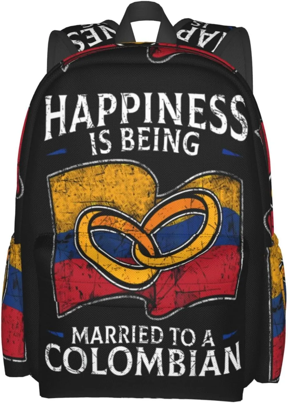 Colombia Marriage Colombian Married Flag Culture Large Travel Backpack Casual Backpacks Laptop Daypack Working Rucksack Lightweight Back Pack Sports Bag with Adjustable Shoulder Strap