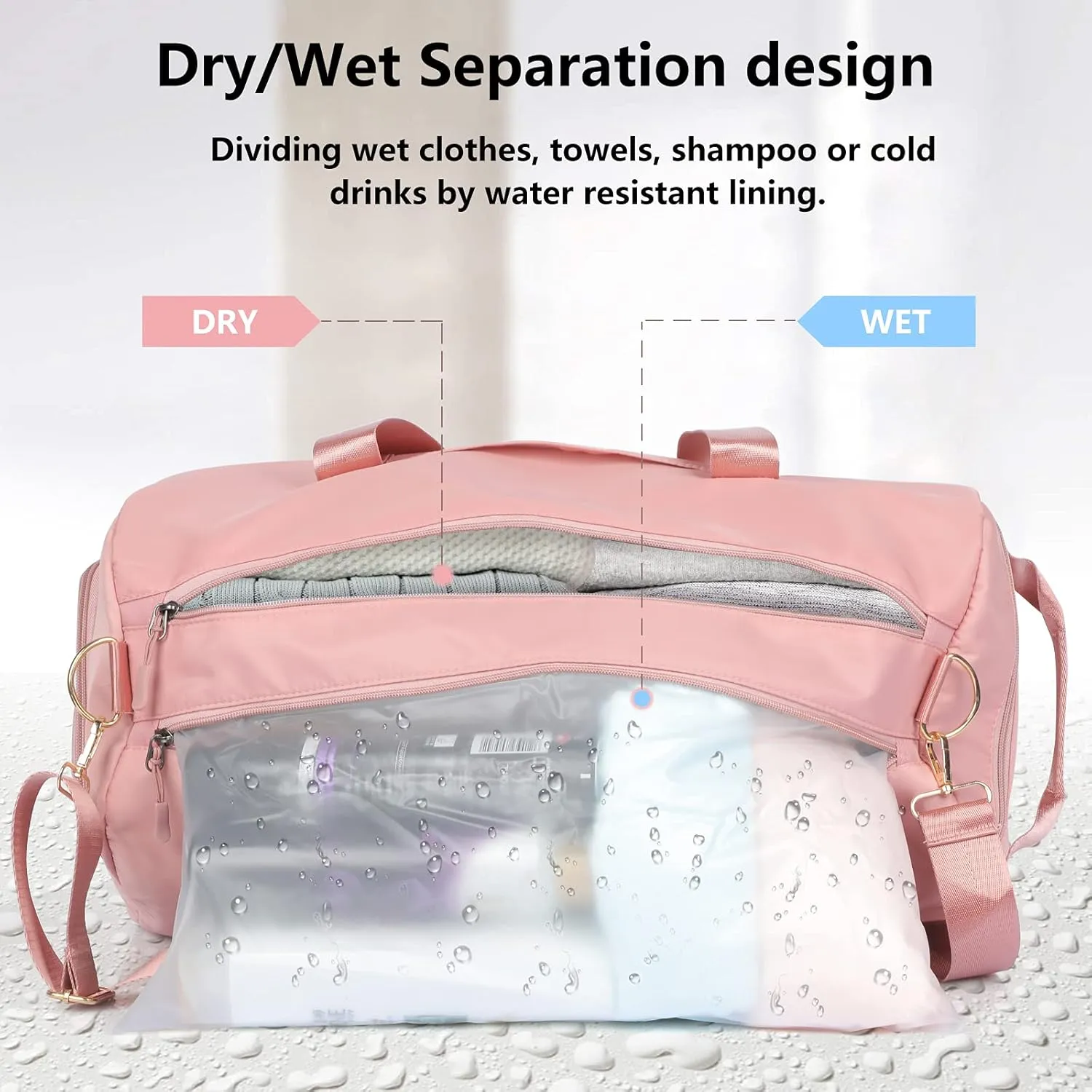 COLOYDuffle Bag for Women, Sports Duffel Bag with Wet Pocket & Shoe Compartment, Overnight Weekender Travel Bag(Pink)(C Purple)