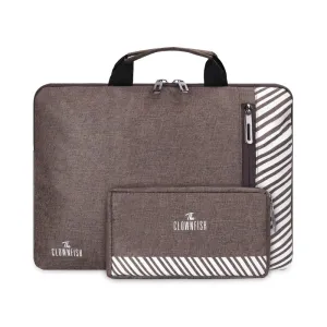Combo: Rex Series 13 inch Laptop Sleeve & Scholar Series Travel Pouch | Ideal for Office & Travel | Brown