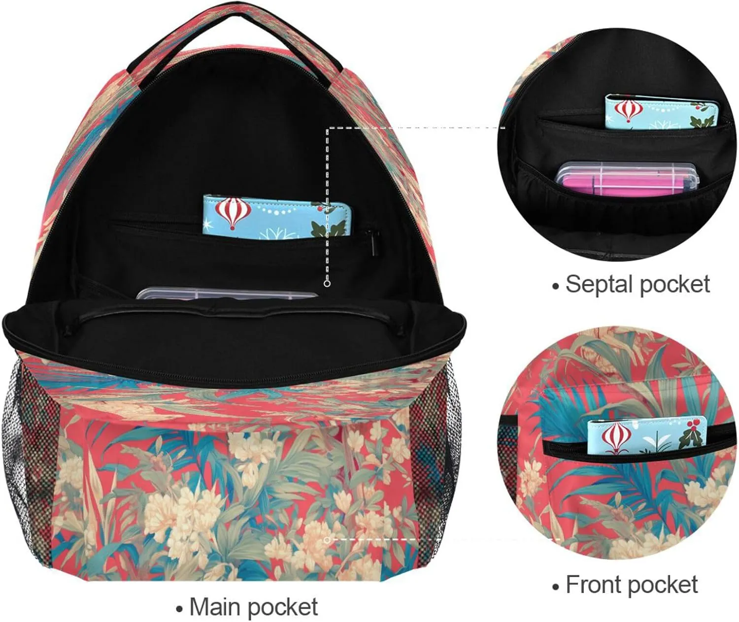 Cool Backpacks for Women Men Fashion Business Work Bag with Chest Strap for Travel Trip Hyacinth Style