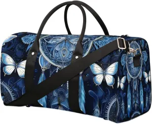 Cool Dream Catcher Feather Travel Duffel Bag for Women Men Waterproof Foldable Overnight Weekender Bag Large Capacity Sports Gym Bag