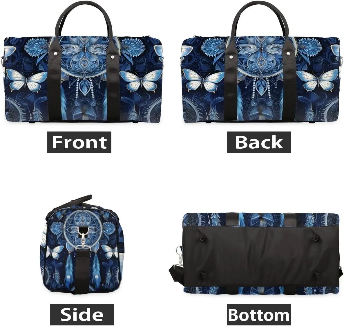 Cool Dream Catcher Feather Travel Duffel Bag for Women Men Waterproof Foldable Overnight Weekender Bag Large Capacity Sports Gym Bag