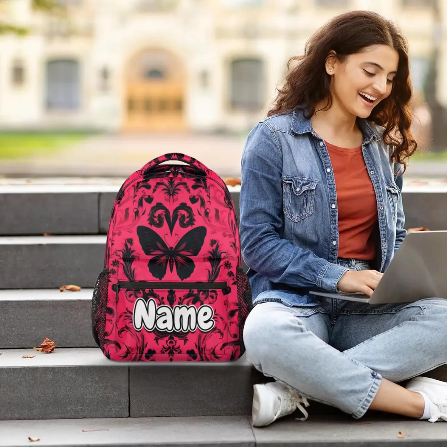 Cool Vintage Butterfly Large Backpack Fashion Travel Backpacks for Business Women Men Casual Laptop Bag Waterproof Lightweight Shoulder Bags 16in