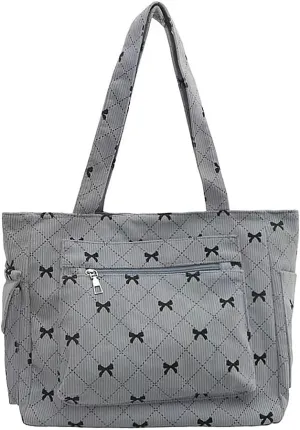 Corduroy Tote Bag Shoulder Bag for Women Large Tote Bag with zipper Esthetics Cute Purse