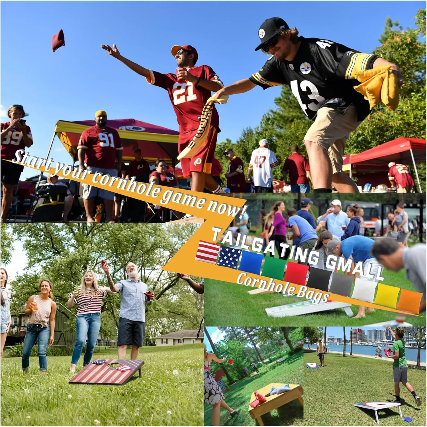 Cornhole Bags Set of 8 Regulation Professional Corn Hole Bean Bags Weather Resistant for Tossing Adults Yard Game