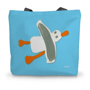 Cornish Seagull by John Dyer Sea Blue Canvas Tote Bag