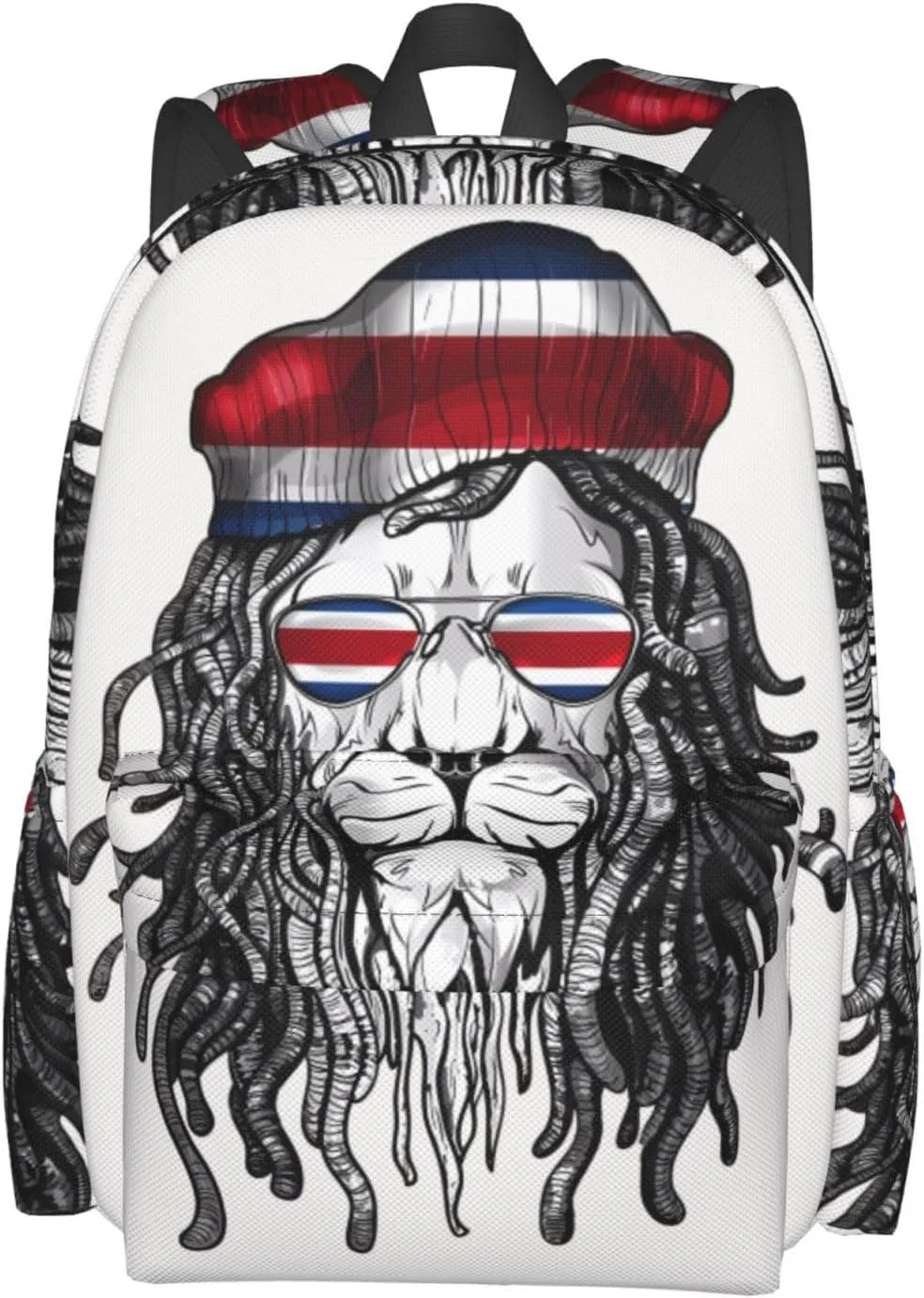Costa Rica Flag Lion Large Travel Backpack Casual Backpacks Laptop Daypack Working Rucksack Lightweight Back Pack Sports Bag with Adjustable Shoulder Strap
