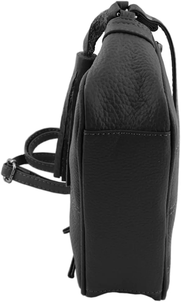 Cowhide Leather Women's Shoulder Purse Small Cross Body Organizer Bag with Many Pockets