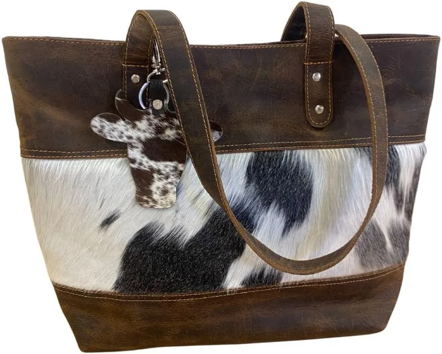 Cowhide Pony Skin Tote Purse Handbag – Durable Hair-On Leather Travel & Outdoor Bag for Women for office work casual uses bag
