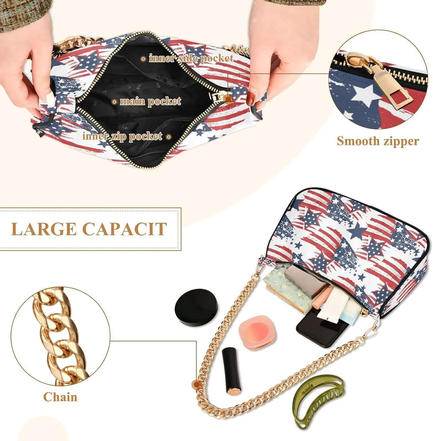 Cross Body Bag Sleep Less Dream More Tote Bag Chain Bag Shoulder Bag Handbag Purse for Women