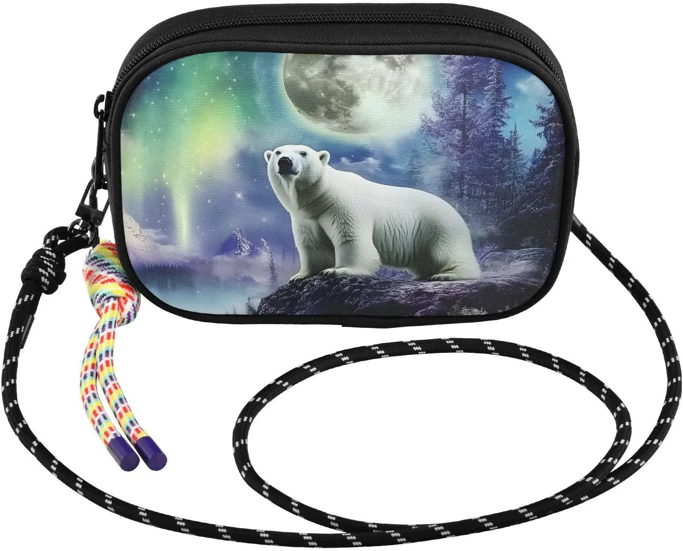 Crossbody Bag Bear Moon Aurora for Women Cell Phone Purses Women's Small Shoulder Handbags Wallet Purse with Strap