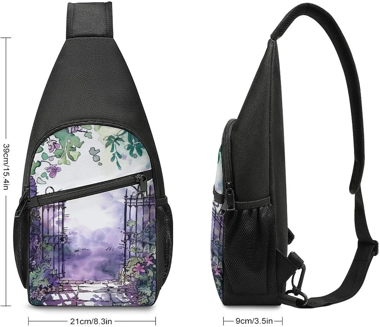 Crossbody Bag for Women Men Sling Bag On Flowering Tree Chest Bag Crossbody Adjustable Shoulder Bag