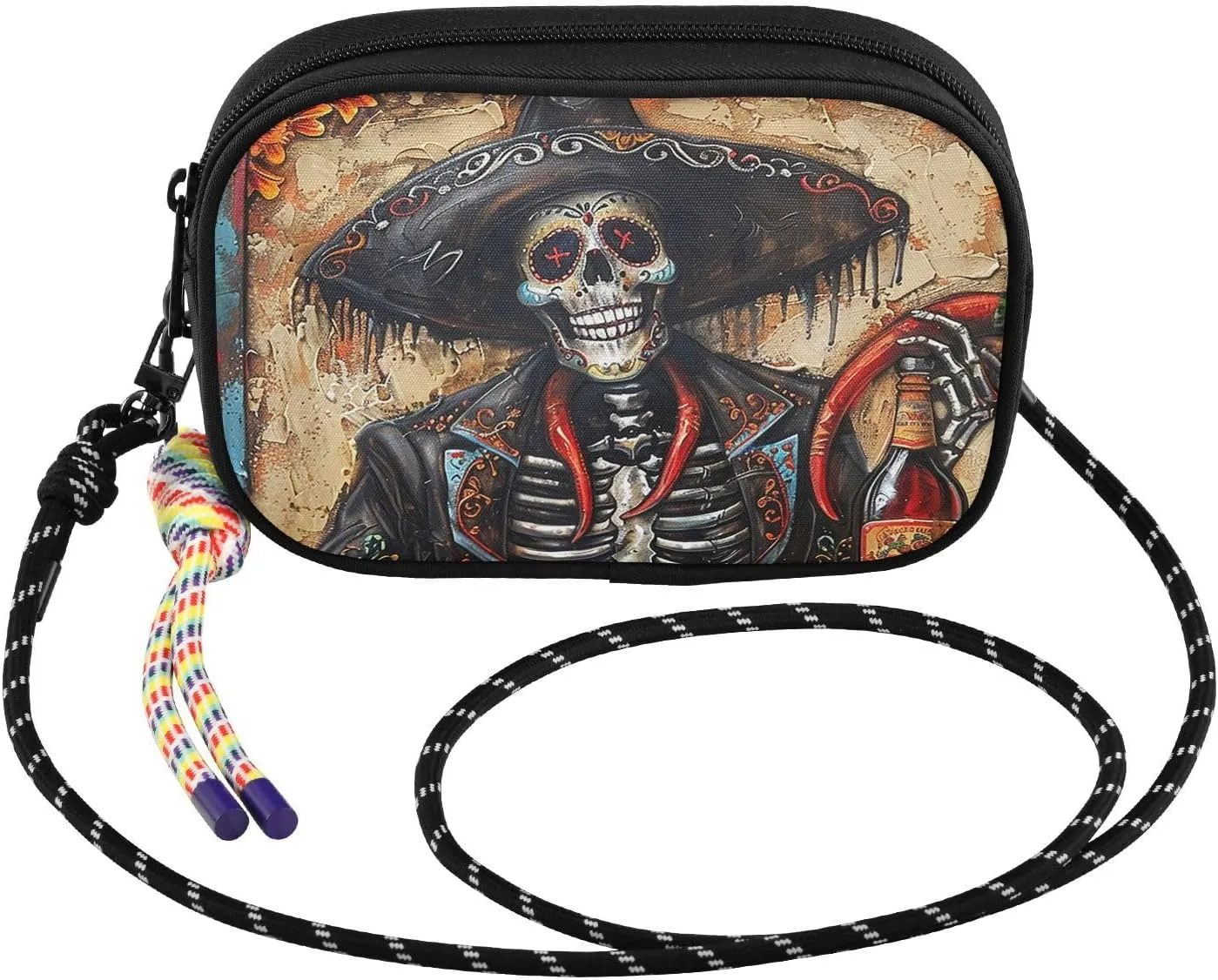 Crossbody Bag Skeleton Alcohol Bottle for Women Cell Phone Purses Women's Small Shoulder Handbags Wallet Purse with Strap