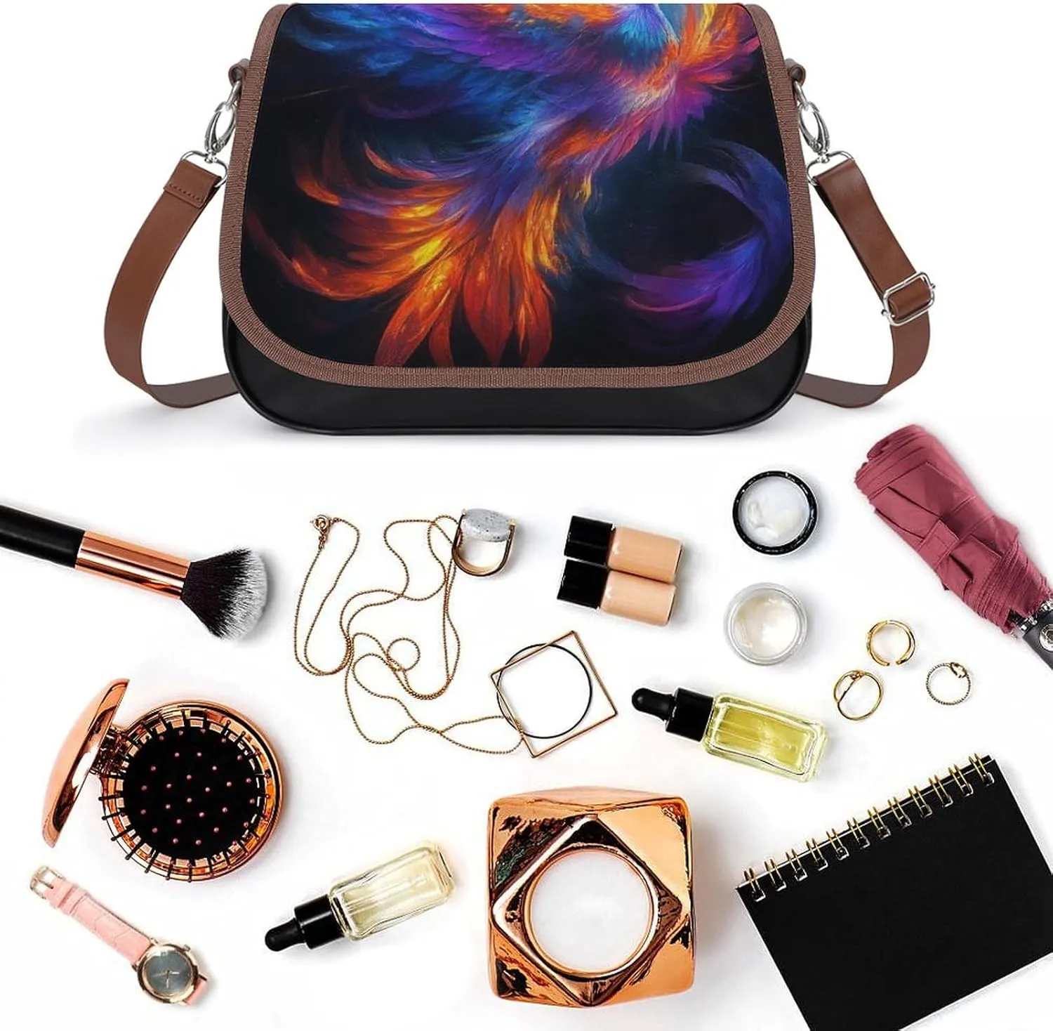 Crossbody Bag with Adjustable Strap for Women, Small Pu Leather Shoulder Handbags for Office