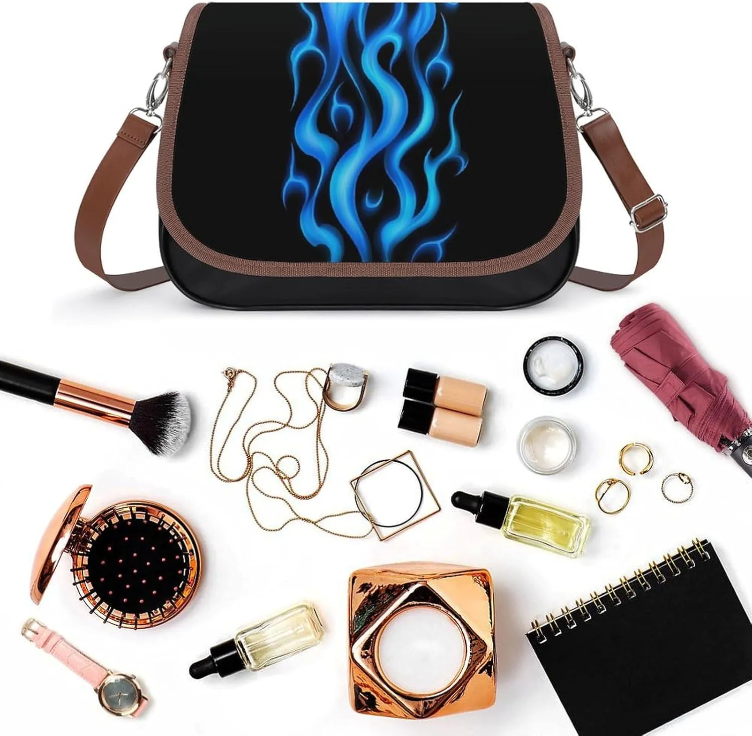 Crossbody Bag with Adjustable Strap for Women, Small Pu Leather Shoulder Handbags for Office