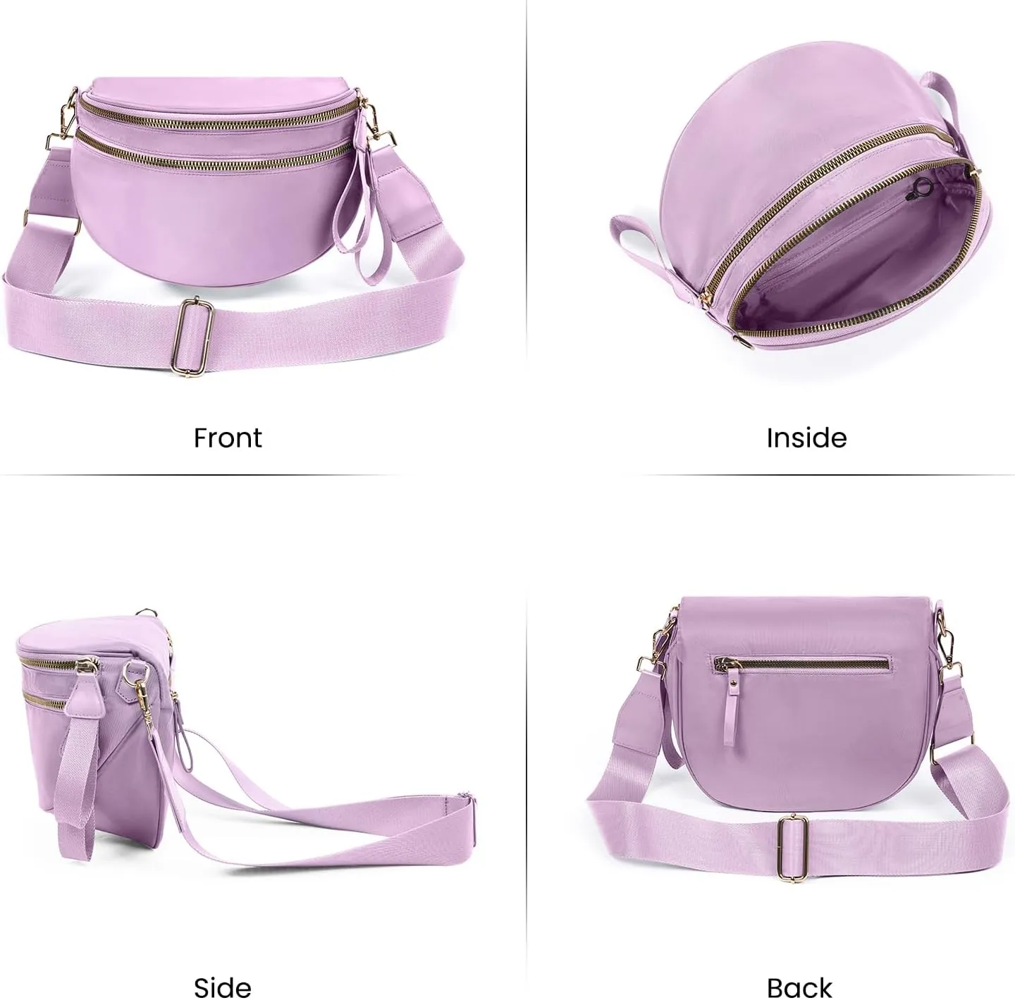 Crossbody Bags Bum Bag for Women Large Sling Bag Purse with Adjustable Strap（Purple）