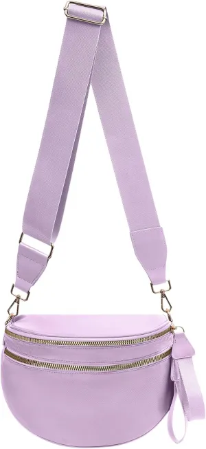 Crossbody Bags Bum Bag for Women Large Sling Bag Purse with Adjustable Strap（Purple）